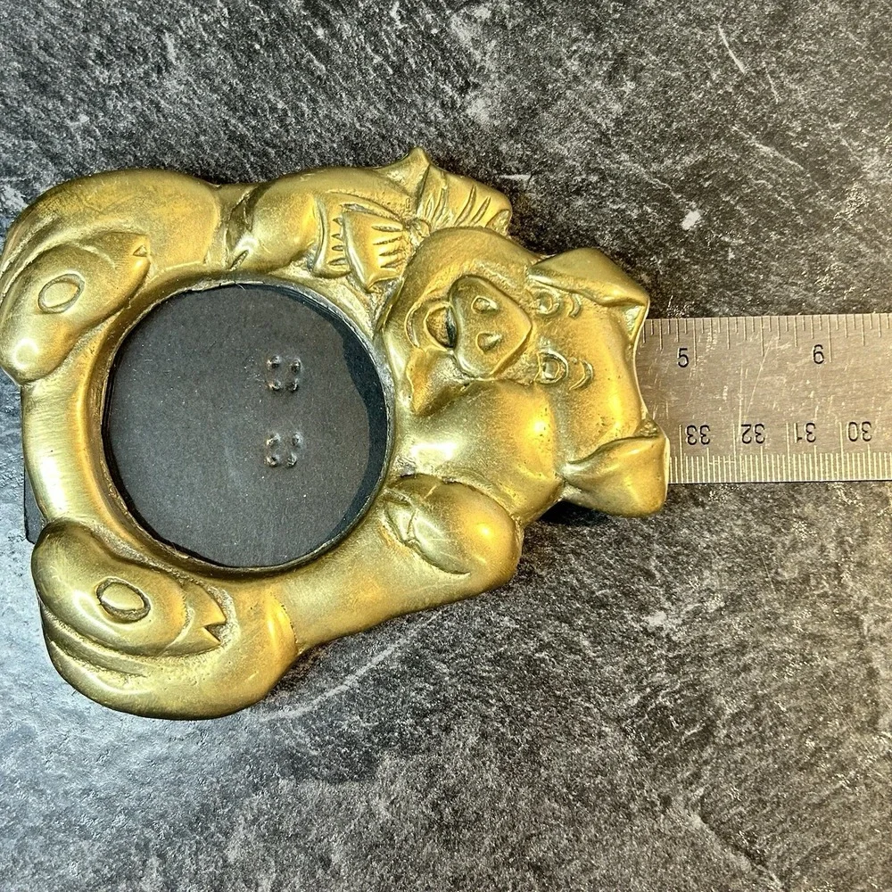 Vintage Brass‎ Pig Piggy Picture Frame 2
